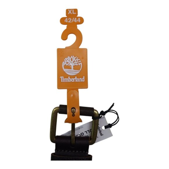 Timberland Mens Full Grain Leather Belt XL 42/44 Brown Brass Buckle 1 1/2" Wide - Picture 6 of 16